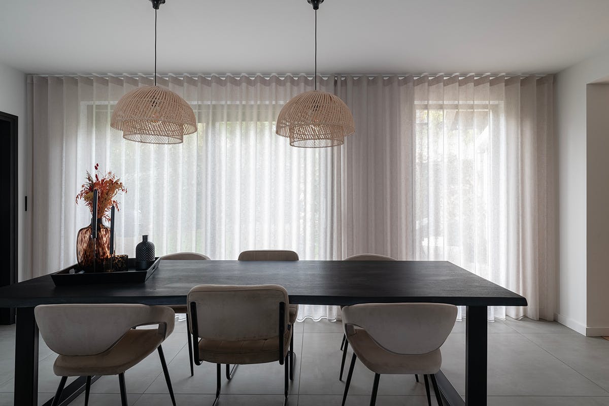 Vitrage en inbetween gordijnen met wave